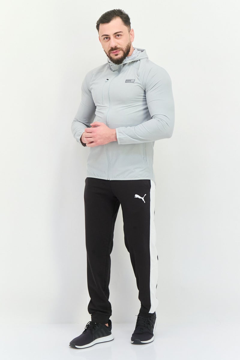 PUMA جاكيت رياضي للرجال بأكمام طويلة مناسب للخارج، رمادي - Image 4